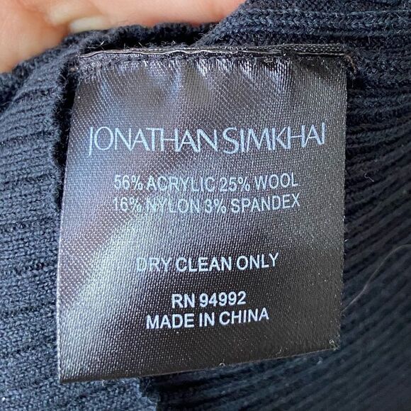 NWT Simkhai Alejandra Knit Mini Black Sweater Dress Twisted Cable Fitted Size XS - Picture 14 of 14